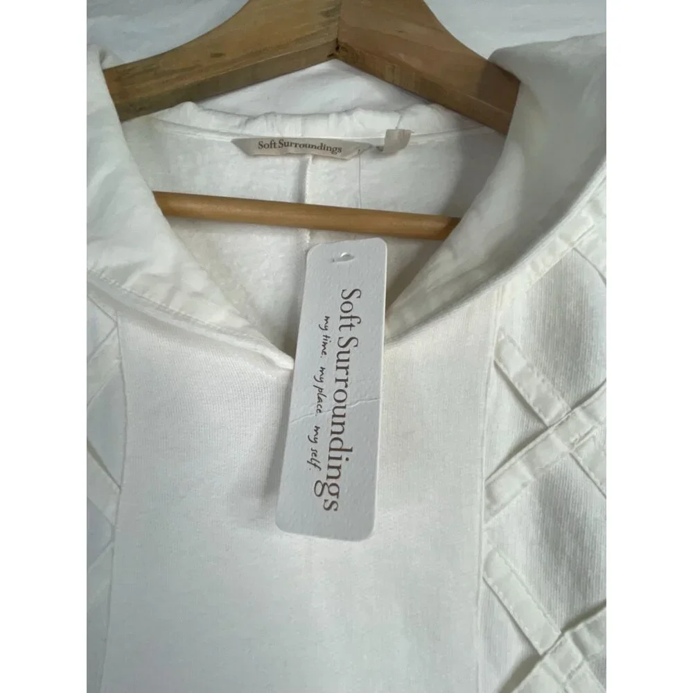 New Soft Surroundings Tangles Hoodie size XS Marshmallow White - Picture 3 of 8